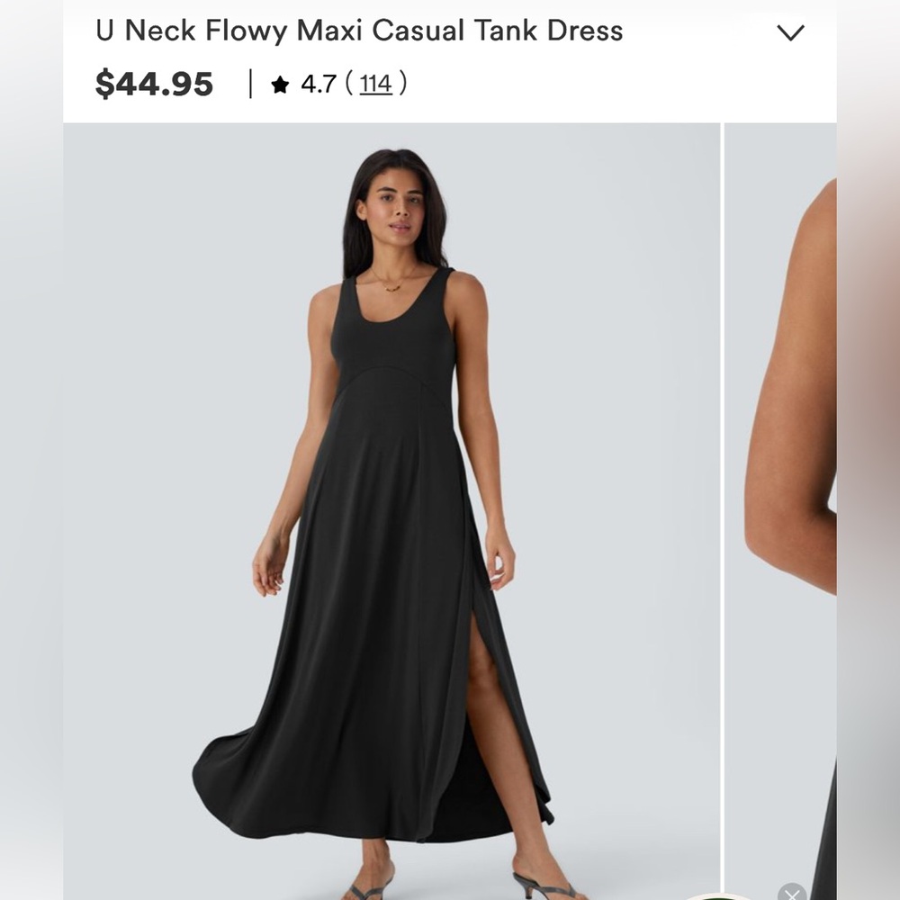 HALARA NWT: U Neck Flowy Maxi Casual Tank Dress